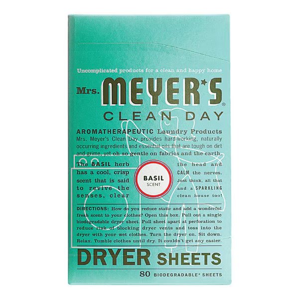 Mmcd Dryr Shts Bsl 80Ct, Mrs. Meyers Clean Day, Mfr#: 14448